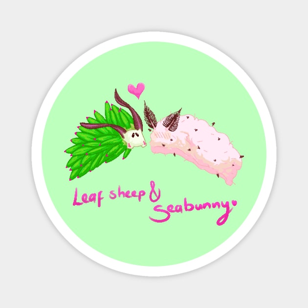 Leaf Sheep and Sea Bunny Magnet by Oh My Martyn